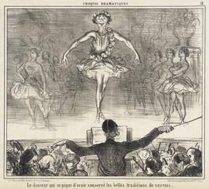 Danseren, som praler af at have bevaret... af Honoré Daumier