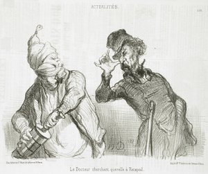Doktoren søger skænderi med Ratapoil af Honoré Daumier