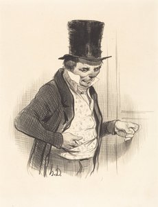 Portneren på besøgsrunder... af Honoré Daumier