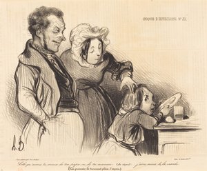 Lolo, hvem holder du mest af, din far eller din mor... af Honoré Daumier