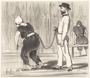 Madame Rabourdeau har sin første lektion af Honoré Daumier