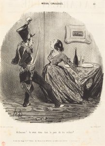 Ulykkelige! Vil du så dræbe dine børns far? af Honoré Daumier