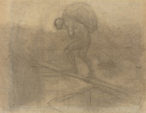 Mand, der bærer en sæk af Honoré Daumier