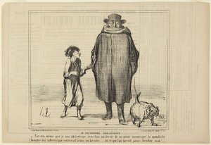 Hr. Prudhomme, filantrop, nummer 291 fra serien Actualités i Le Charivari af Honoré Daumier
