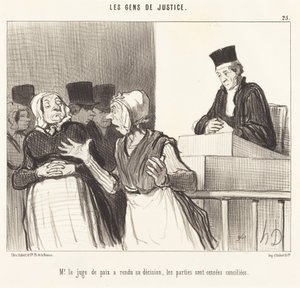 Hr. Fredsdommeren har truffet sin beslutning... af Honoré Daumier