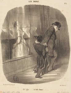 Åh! Far... sikke en smuk kvinde! af Honoré Daumier