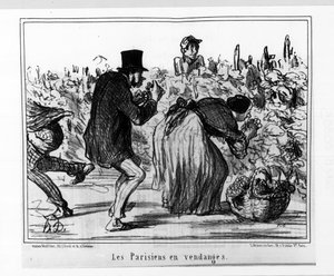 Parisiske skitser: Parisere i høst - af Daumier, i "" Charivari"" fra 02/10/1857 af Honoré Daumier