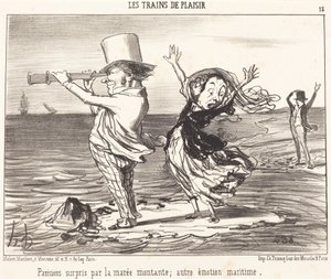 Parisere overrasket af tidevandet... af Honoré Daumier