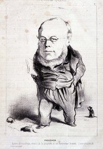 Proudhon, "" socialismens apostel, ejendomsfjende og dens patenterede ødelægger"" - af Daumier, i "" Charivari"" af 06/01/1849 af Honoré Daumier