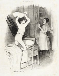 Théâtre du Vaudeville - Efter midnat af Honoré Daumier