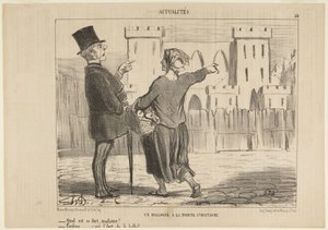 En dialog ved Pointe St. Eustache af Honoré Daumier