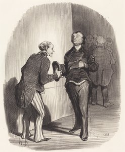 Udsigt over et ministerielt forværelse... af Honoré Daumier
