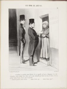 ...og idet han talte til sin således erklærede portnerske... af Honoré Daumier