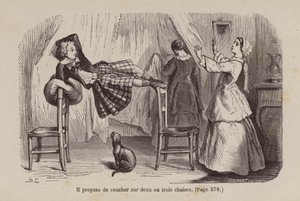 Illustration til Un Bon Petit Diable (kobberstik) af Horace (after) Castelli