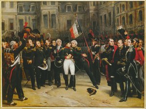 Napoleon tager afsked med den kejserlige garde i Fontainebleau ...