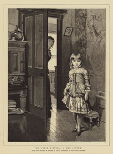 Mit første møde, en genert siddende af Horace Henry Cauty