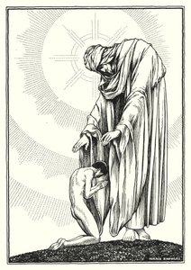 Illustration til Bjergprædikenen (kobberstik) af Horace J. Knowles