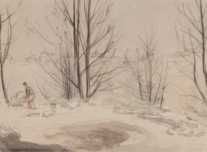 Carshalton Quarry, 1907 (kridt & wc på papir)