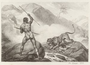 afrikansk jæger af Emile Jean Horace Vernet