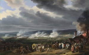 Slaget ved Jemappes (Jemmapes) den 6. november 1792 mellem Østrig og Frankrig (Franskernes sejr, kommandoer af general Charles Francois Dumouriez (1739-1823). Maleri af Emile Jean Horace Vernet (1789-1863) af Emile Jean Horace Vernet