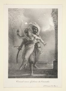 Conrad redder Gulnare fra l af Emile Jean Horace Vernet