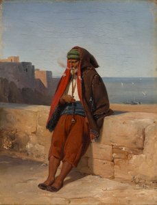 En algerier, der ryger en pibe af Horace Vernet