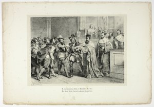 Han går til Sixteen og beder om strygejern. af Horace Vernet