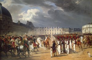 Ugyldig aflevering af et andragende til Napoleon ved paraden i domstolen i Tuileries-paladset af Emile Jean Horace Vernet