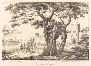 Stykket i aktion af Emile Jean Horace Vernet