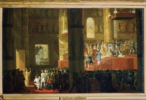 Kroningen af ​​kejserinde Maria Feodorovna den 5. april 1797. (Kroningen af ​​kejserinde Maria Feodorovna den 5. april 1797). Maleri af Horace Vernet (1789-1863). Olie på lærred, 60 x 95 cm. Fransk kunst fra det 19. århundrede. Det russiske statsmuseum, Sa af Emile Jean Horace Vernet