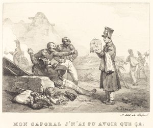 Min korporal, jeg kunne kun få det her af Emile Jean Horace Vernet