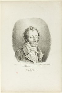 Portræt af Carle Vernet af Emile Jean Horace Vernet