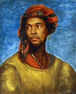 Portræt af en maur med en rød turban af Emile Jean Horace Vernet