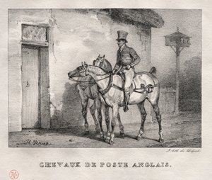 Postheste, 1823. af Emile Jean Horace Vernet