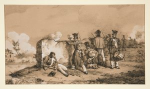 Soldater i træfninger af Emile Jean Horace Vernet