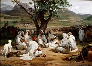 Parlamentariket og Medjeles-rådet for arabiske høvdinge. Maleri af Antoine Charles Horace Vernet (1758-1836) 1834. Dim. 98x52 cm. Chantilly, Museum of Conde af Emile Jean Horace Vernet