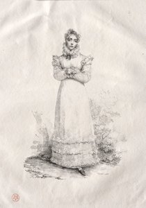 Ung kvinde stående af Emile Jean Horace Vernet