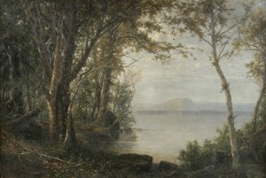 Mount Katahdin, Landskab med sø og bjerg af Horace Wolcott Robbins