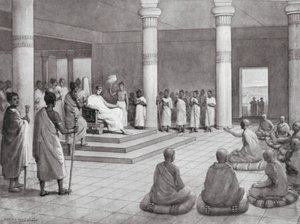 Kong Milinda stiller spørgsmål, BC 140 (litografi) af Horace van Ruith