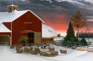 Bondegård om vinteren af Horatio Shaw