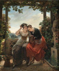 Unge piger kigger i et spejl af Hortense Haudebourt Lescot