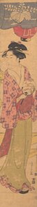 En pige med en fan, ca. 1780. af Hosoda Eishi