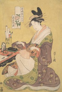 Courtesane Hanaogi fra Ogiya Bordel Ogiya Hanaogi, fra serien Beauties o..., ca. 1794.