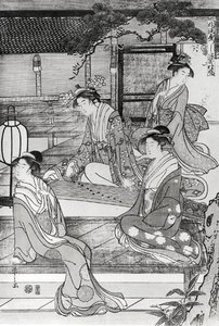 Kvinde spiller Koto af Hosoda Eishi