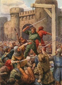"Back to Back Stood the Dauntless Two" (farve litho) af Howard Davie