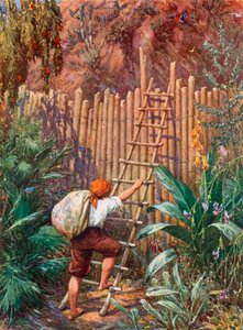 Illustration til Robinson Crusoe af Howard Davie
