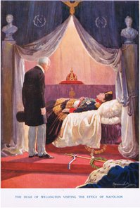 Hertugen af Wellington besøger billedet af Napoleon, illustration fra 