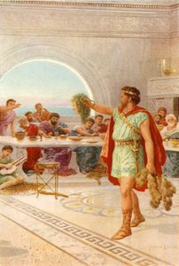 "Så holdt Perseus Gorgonens hoved højt" (farve litho) af Howard Davie