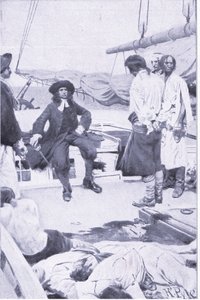 Oberst Brett og piraten, fra Howard Pyles Book of Pirates udgivet af Harper & Bros, 1921 af Howard Pyle