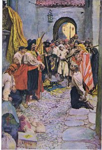 Afpressende hyldest fra borgerne, fra Howard Pyles Book of Pirates udgivet af Harper & Bros, 1921 af Howard Pyle